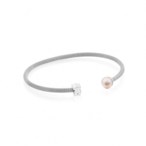 Tous 07cm Pearl Mesh Armband Silber | Österreich-URYQWK198
