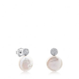 Tous Alecia With Diamond Pearl Ohrringe Silber | Österreich-GYAXMW703
