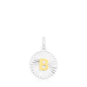 Tous Alphabet Letter B Medallion Anhänger Silber | Österreich-SPTWCO275