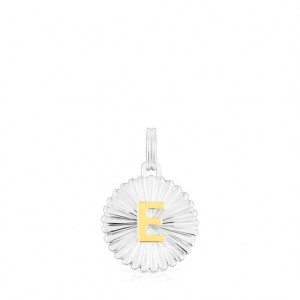 Tous Alphabet Letter E Medallion Anhänger Silber | Österreich-MVXZDS570