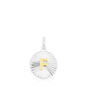 Tous Alphabet Letter F Medallion Anhänger Silber | Österreich-MQORZF074
