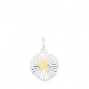 Tous Alphabet Letter K Medallion Anhänger Silber | Österreich-FKDRMN725
