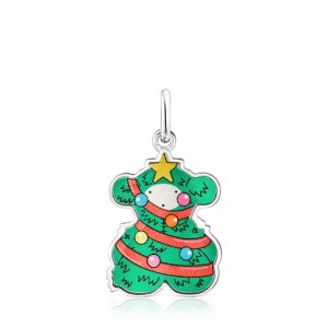 Tous Basics Xmas Tree Bear With Mother-of-pearl Anhänger Grün Silber | Österreich-LNCHQI072