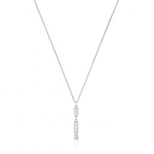 Tous Bear Row With Rectangular Plate Halskette Silber | Österreich-ETCHMI531
