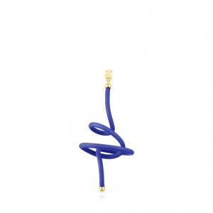 Tous Bear Spiral St Tropez Caucho 1/2 Ohrringe Gold Lila | Österreich-IKPXYD130