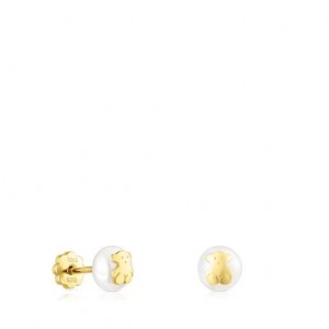 Tous Bear With Pearls Ohrringe Gold | Österreich-YOCNIU490