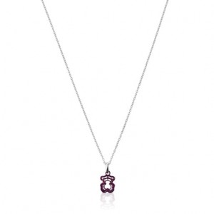 Tous Bickie Purple Steel Triple Bear Halskette Silber | Österreich-ERVJNP942