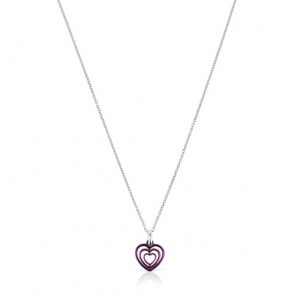 Tous Bickie Purple Steel Triple Heart Halskette Silber | Österreich-TNGYRC184