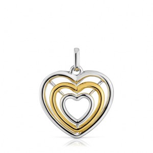 Tous Bickie Two-tone Triple Heart Anhänger Silber Gold | Österreich-TFEYDI158