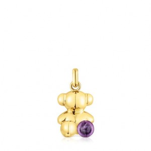 Tous Bold Bear With Amethyst Anhänger Gold | Österreich-JIUMGH024