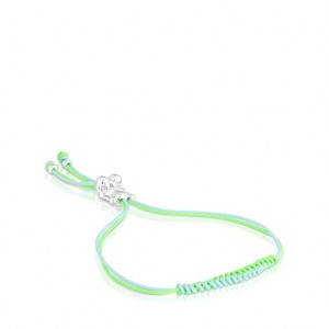 Tous Bold Bear With Cord A Bear Armband Grün Silber | Österreich-SQCYIF857