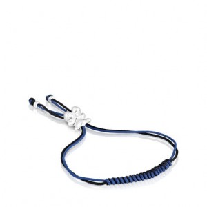 Tous Bold Bear With Cord A Bear Armband Navy Silber | Österreich-FXYIMN215