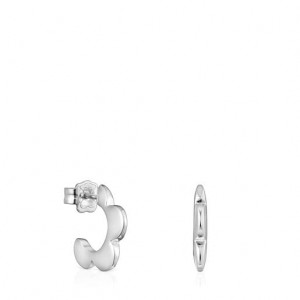 Tous Bold Motif Flower Hoop Ohrringe Silber | Österreich-QNSTFA279