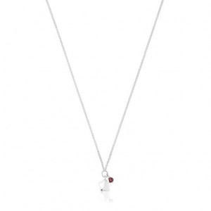 Tous Bold Motif With A Rhodolite Flower Halskette Silber | Österreich-XHUEPZ987