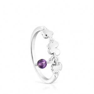 Tous Bold Motif With Amethyst Ring Silber | Österreich-YOPLDF904