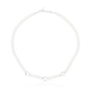 Tous Bold Motif With Cultured Pearls Flower Motifs Halskette Weiß | Österreich-WTMSUJ018