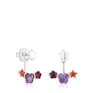 Tous Bold Motif With Gemstones Ohrringe Silber | Österreich-ITMKFD623