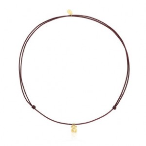 Tous Brown Cord Bear Balloon Halskette Gold | Österreich-KZOHCG905