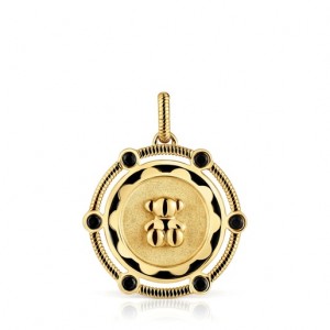 Tous Cachito Mío Bear Medal With Onyx Details Anhänger Gold | Österreich-MHRVCU321