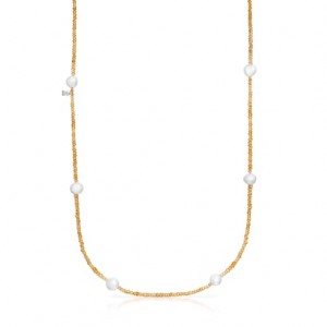 Tous Carnelian Pearl Sea Vibes Halskette Gold | Österreich-LODMIP397
