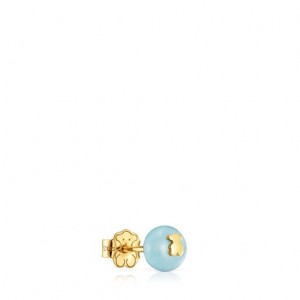 Tous Chalcedony Bear Single Balloon Ohrringe Gold | Österreich-RBPUOE739