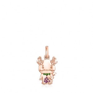 Tous Chinese Horoscope Dragon Ruby Anhänger Rosa Gold | Österreich-BUQLIZ054