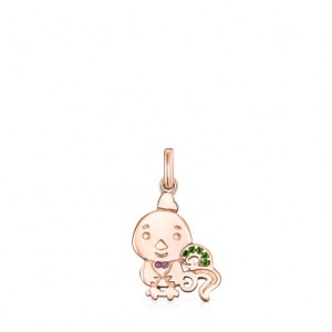 Tous Chinese Horoscope Rooster Ruby Anhänger Rosa Gold | Österreich-ZJGBSC418