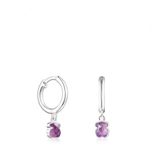 Tous Cool Color Amethyst Ohrringe Silber | Österreich-PVFORX647