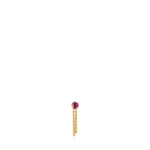 Tous Cool Joy 1/2 Earring With Double Rhodolite Kettenriemen Gold | Österreich-PLYRHB283