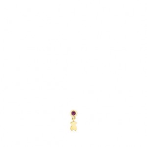 Tous Cool Joy Ear With Rhodolite Bear Motif Ohrringe Gold | Österreich-ZCELKQ297
