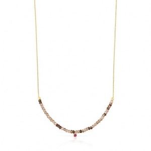 Tous Cool Joy With Smoky Quartz Rhodolite Halskette Gold | Österreich-UYCXPF950