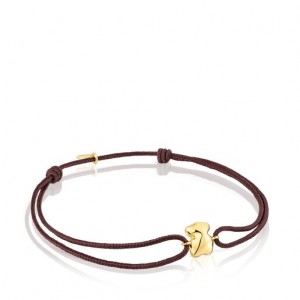Tous Cord Bear Balloon Armband Braun Gold | Österreich-BLPHRZ681