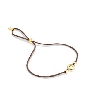 Tous Cord Magic Nature With Diamonds Armband Braun Gold | Österreich-JHLZSN251