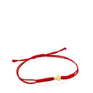 Tous Cord Sweet Dolls Xxs Cross Armband Rot Gold | Österreich-FBOPTR156