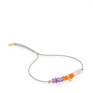Tous Cord With Heart Chalcedony Motif Balloon Armband Silber | Österreich-ERGJOT361