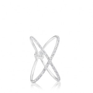 Tous Crossed With Diamond Ring Silber | Österreich-GQJHIP489