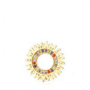 Tous Crossword Mama Circle With Gemstones Anhänger Gold | Österreich-TYHZAD457