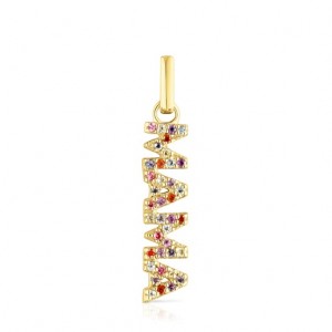 Tous Crossword Mama Mama With Gemstones Anhänger Gold | Österreich-HORGXZ230