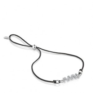 Tous Crossword Mama With Diamonds Armband Schwarz Silber | Österreich-GJVFXR574