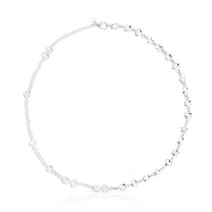 Tous Cultured Pearls Mini Icons With Charms Halskette Silber | Österreich-CIETGU824