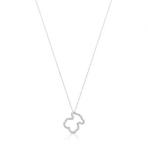 Tous Diamonds Bear Motif Icon Gems Halskette Silber | Österreich-YIWTQD172