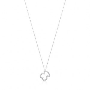 Tous Diamonds Bear Motif Icon Gems Halskette Silber | Österreich-VMLEUH201