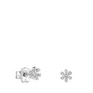 Tous Diamonds Blume Ohrringe Silber | Österreich-APJFYL523