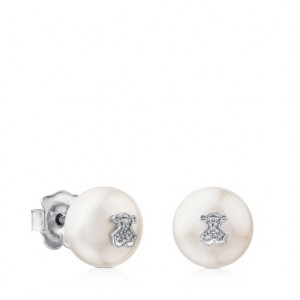 Tous Diamonds Pearls Puppies Ohrringe Silber | Österreich-KAXQSG823