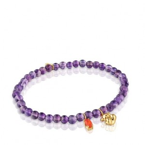 Tous Elastic With Amethyst Carnelian Bold Bear Armband Lila | Österreich-LYCKXP954