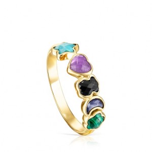Tous Five Gemstones Motifs Glory Ring Gold | Österreich-ZFDNHS126