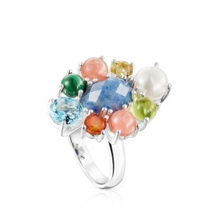Tous Fragile Nature Rosette With Gemstones Ring Silber | Österreich-OCIPLJ190