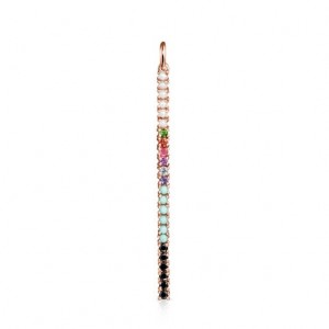 Tous Gerade Bar With Gemstones Anhänger Rosa Gold | Österreich-WPREHK057