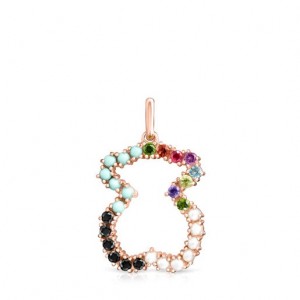 Tous Gerade Bear With Gemstones Anhänger Rosa Gold | Österreich-YKXNUT872