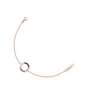 Tous Gerade Disc With Gemstones Armband Rosa Gold | Österreich-HLEXWF029